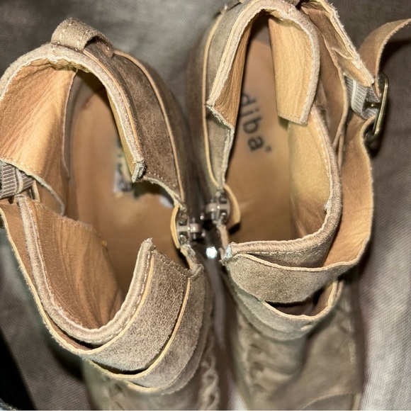 Diba True Bootie Ankle Open Toe Boots Women Tan Taupe Zip Side Buckles Size 8.5 - Picture 8 of 8